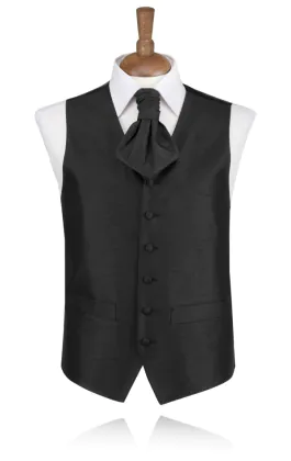 Boys Black Dupion Waistcoat
