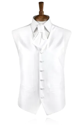 Boys White Dupion Waistcoat