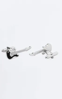 Black and White Guitar Cufflinks