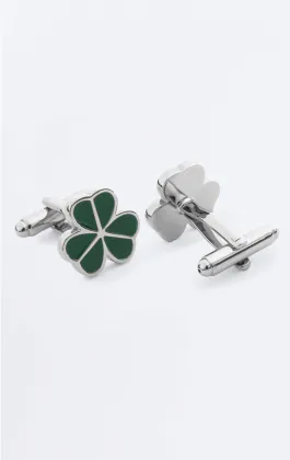 Green 3 Leaf Clover Cufflinks