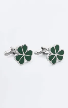 Green 3 Leaf Clover Cufflinks