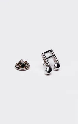 Silver Coloured Music Note Lapel Badge