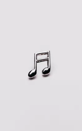 Silver Coloured Music Note Lapel Badge