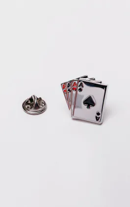 Aces Playing Card Lapel Badge
