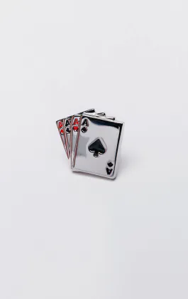 Aces Playing Card Lapel Badge