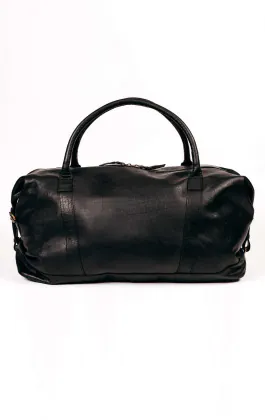 Black Leather Holdall