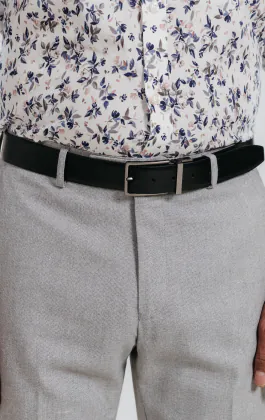 Black and Tan Leather Reversible Belt