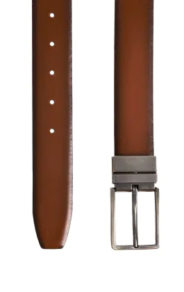 Black and Tan Leather Reversible Belt