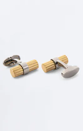 Gold and Silver Coloured Solid Bar Cufflinks