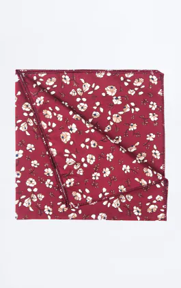 Red and White Floral Handkerchief