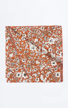 Orange Floral Handkerchief
