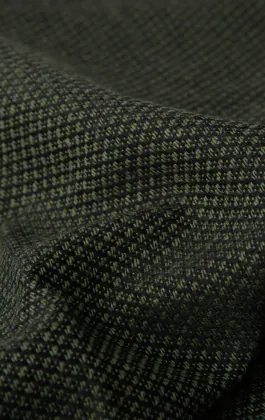 Green Weave Handkerchief with Burgundy Tipping