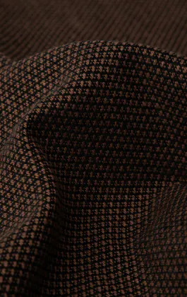 Brown Weave Handkerchief with Burgundy Tipping