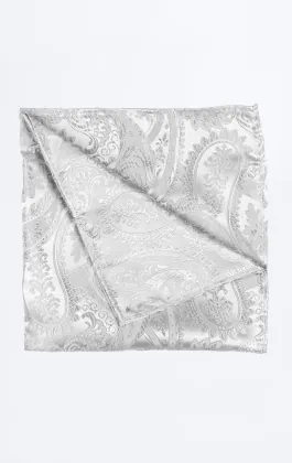 Silver Paisley Handkerchief