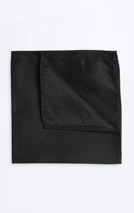 Black Textured Handkerchief