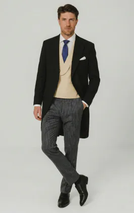 Ascot Package Black Morning Suit with Gold Buff Waistcoat