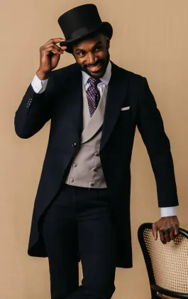Ascot Package Navy Morning Suit with Dove Grey Waistcoat