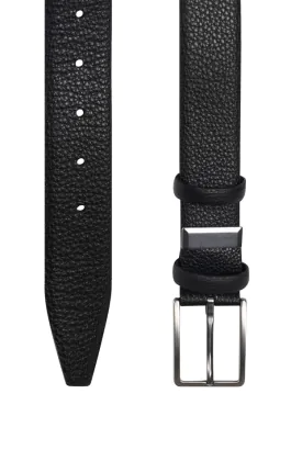 Black Pebble Leather Belt