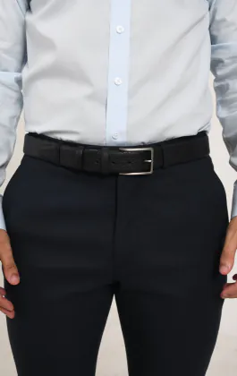 Black Pebble Leather Belt