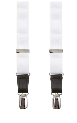 Luxury Slim 2-in-1 White Braces - 25mm