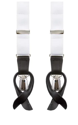 Luxury Slim 2-in-1 White Braces - 25mm