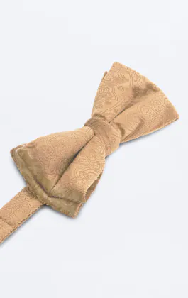 Gold Paisley Velvet Bow Tie