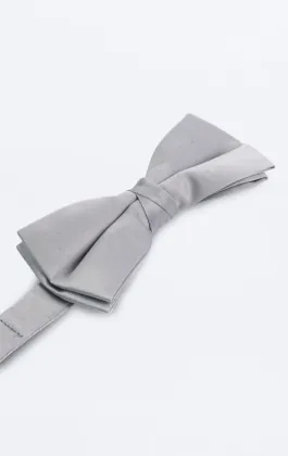 Silver Bow Tie (Pre-Tied & Self-Tie)
