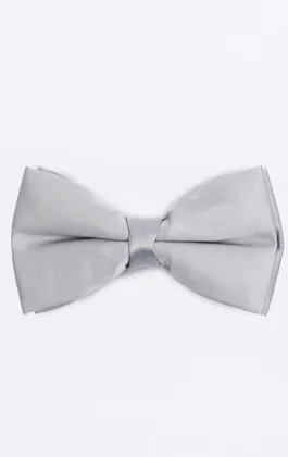 Silver Bow Tie (Pre-Tied & Self-Tie)