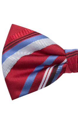 Burgundy Textured Stripe Bow Tie