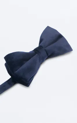 Navy Velvet Bow Tie