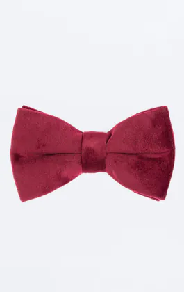 Burgundy Velvet Bow Tie