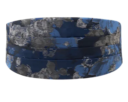 Blue Floral Jacquard Cummerbund