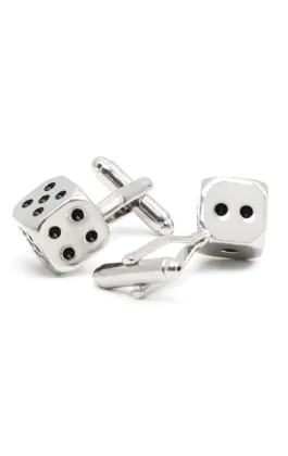 Silver Style Dice Cufflinks by Dobell Dobell