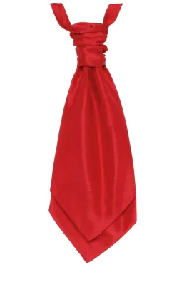 Crimson Red Dupion Cravat (Pre-Tied & Hand Tied)