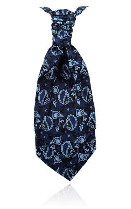 Boys Navy Blue Paisley Silk Cravat
