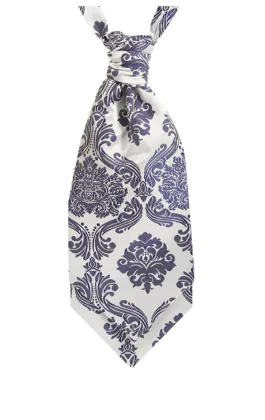 Navy Blue Victorian Jacquard Cravat