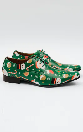 Green Santa & Friends Christmas Novelty Shoes