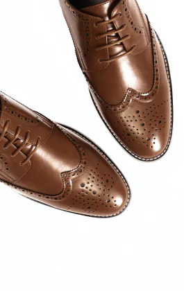 Tan Derby Brogue Shoes