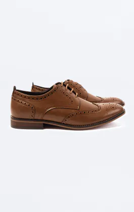 Tan Derby Brogue Shoes