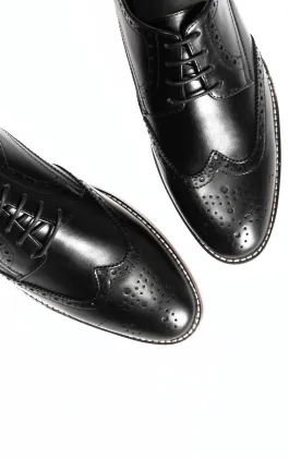 Black Derby Brogue Shoes