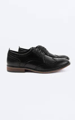 Black Derby Brogue Shoes