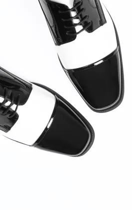 Vegas Black & White Patent Shoes