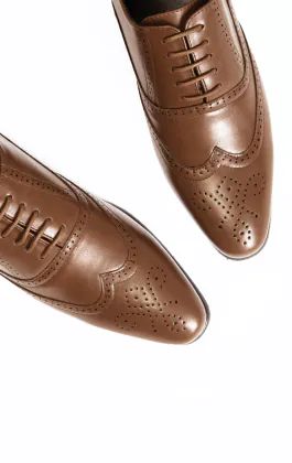 Tan Oxford Brogue Shoes