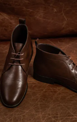 Dark Brown Lace Chukka Boots