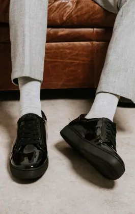 Dobell Black Patent Trainer Dobell