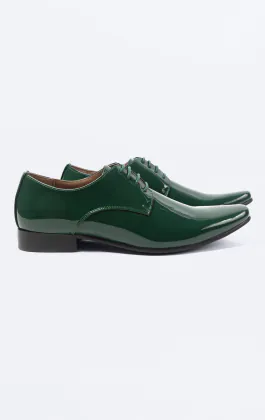 Racing Green Patent Contemporary Dress Shoes