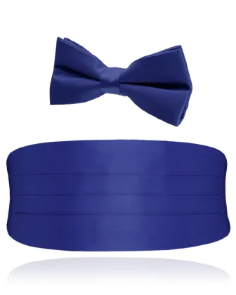 Boys Royal Blue Cummerbund & Bow Tie Set
