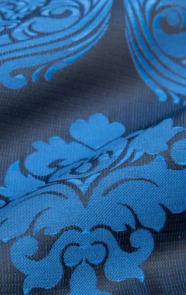 Blue Victorian Jacquard Handkerchief