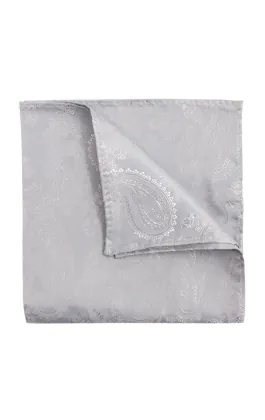 Silver Paisley Handkerchief