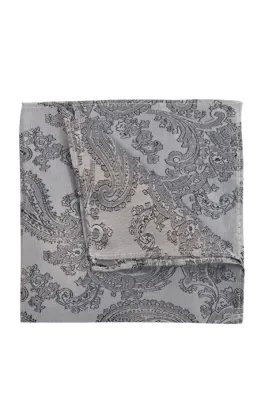 Grey Paisley Handkerchief